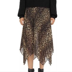 The Kooples Animal Print Asymmetrical Skirt , Sz 3, M/L